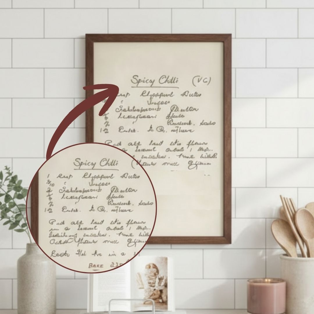 Personalised Handwriting Wall Art in Frame