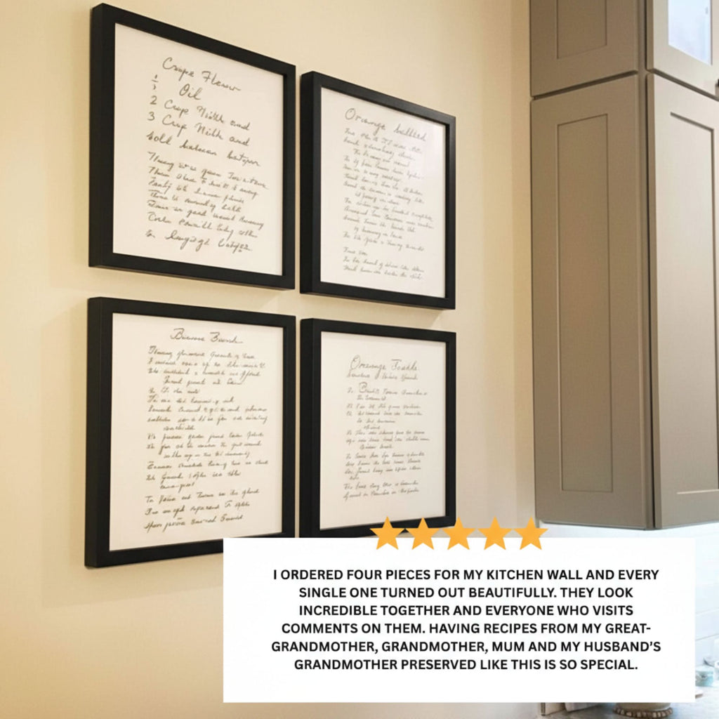 Personalised Handwriting Wall Art in Frame