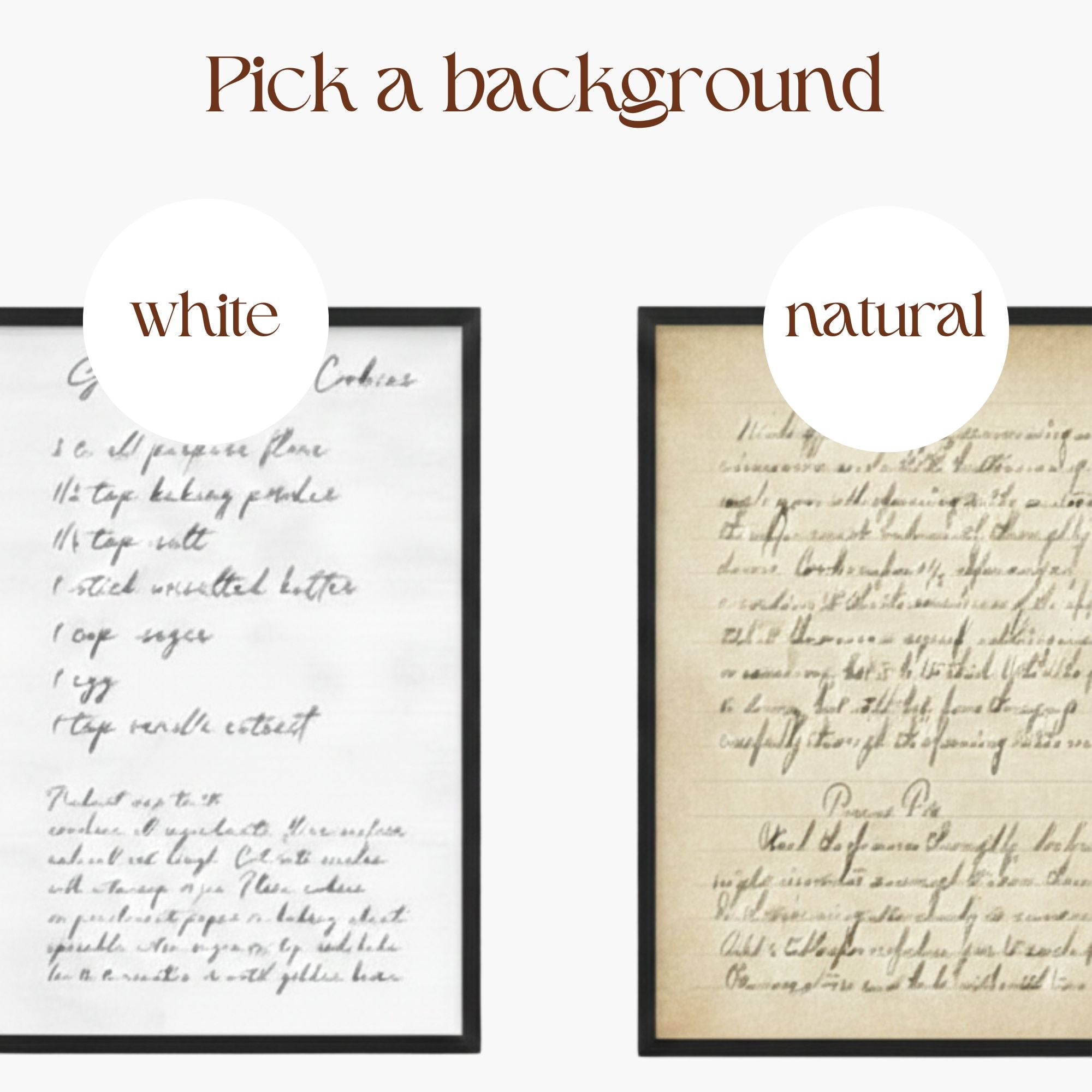 Personalised Handwriting Wall Art in Frame