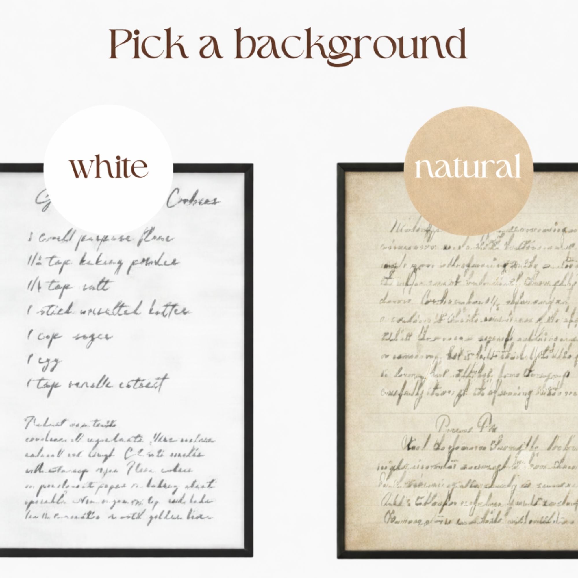 Personalised Handwriting Wall Art in Frame