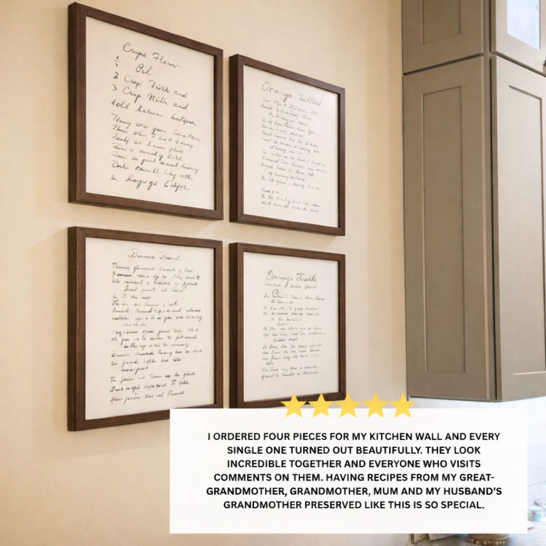 Personalised Handwriting Wall Art in Frame